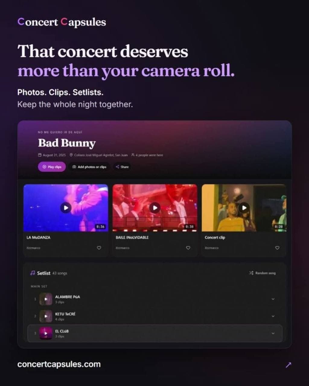 Concert Capsules — product preview
